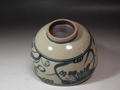 Zeze-yaki — Annam-style Chrysanthemum Tea Bowl, Urasenke 14th Tantansai Inscription
