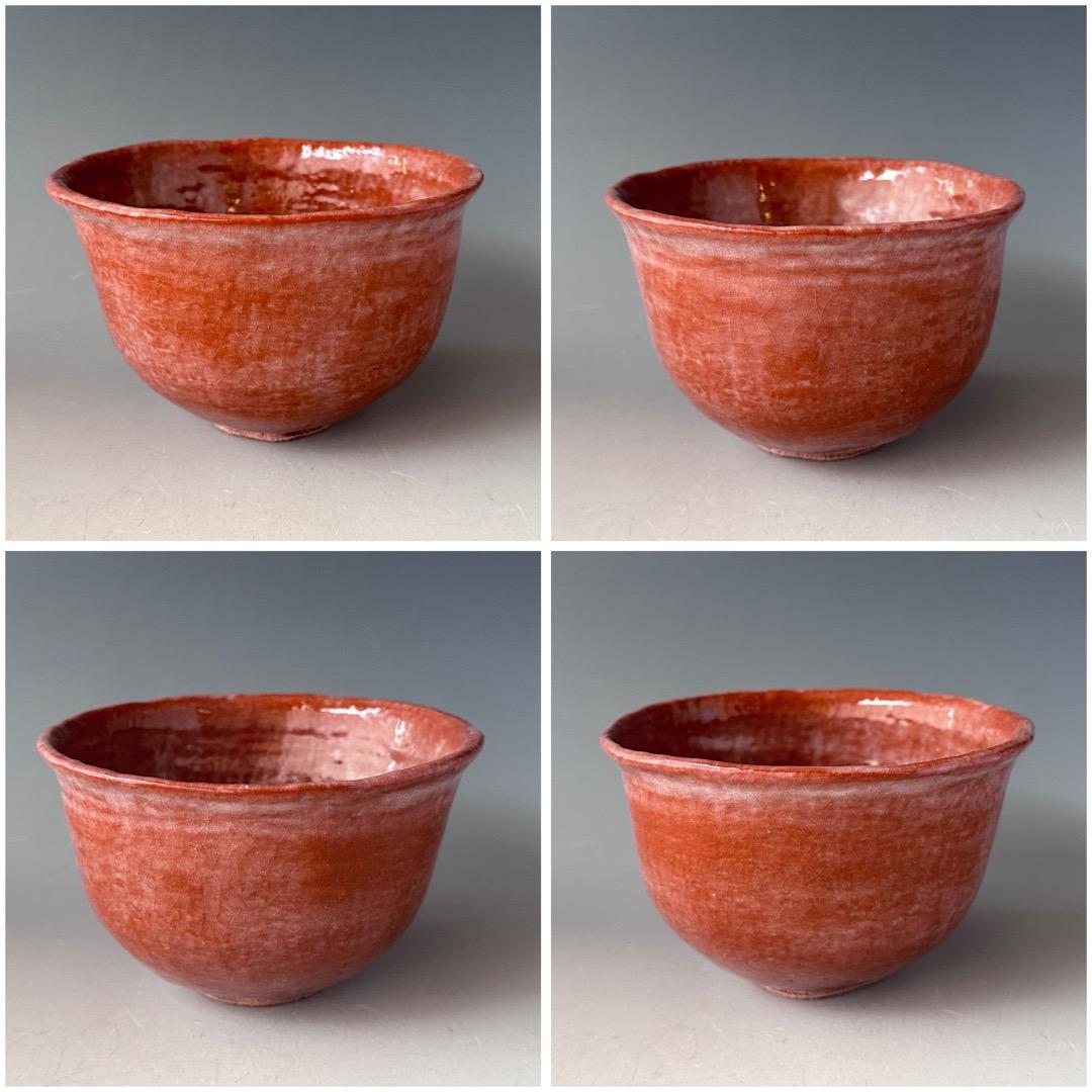 Chojiro-Copy Dojoji Aka-Raku Tea Bowl by Sasaki Shoraku