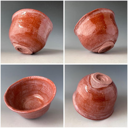 Chojiro-Copy Dojoji Aka-Raku Tea Bowl by Sasaki Shoraku