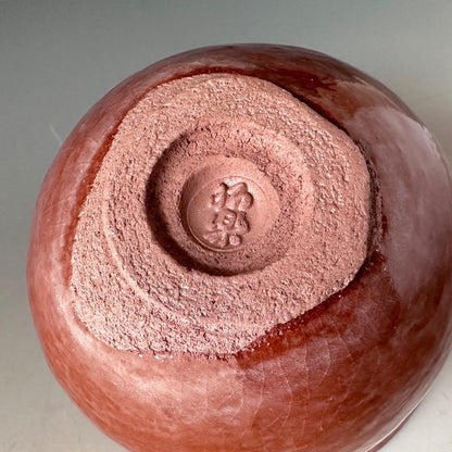 Chojiro-Copy Dojoji Aka-Raku Tea Bowl by Sasaki Shoraku
