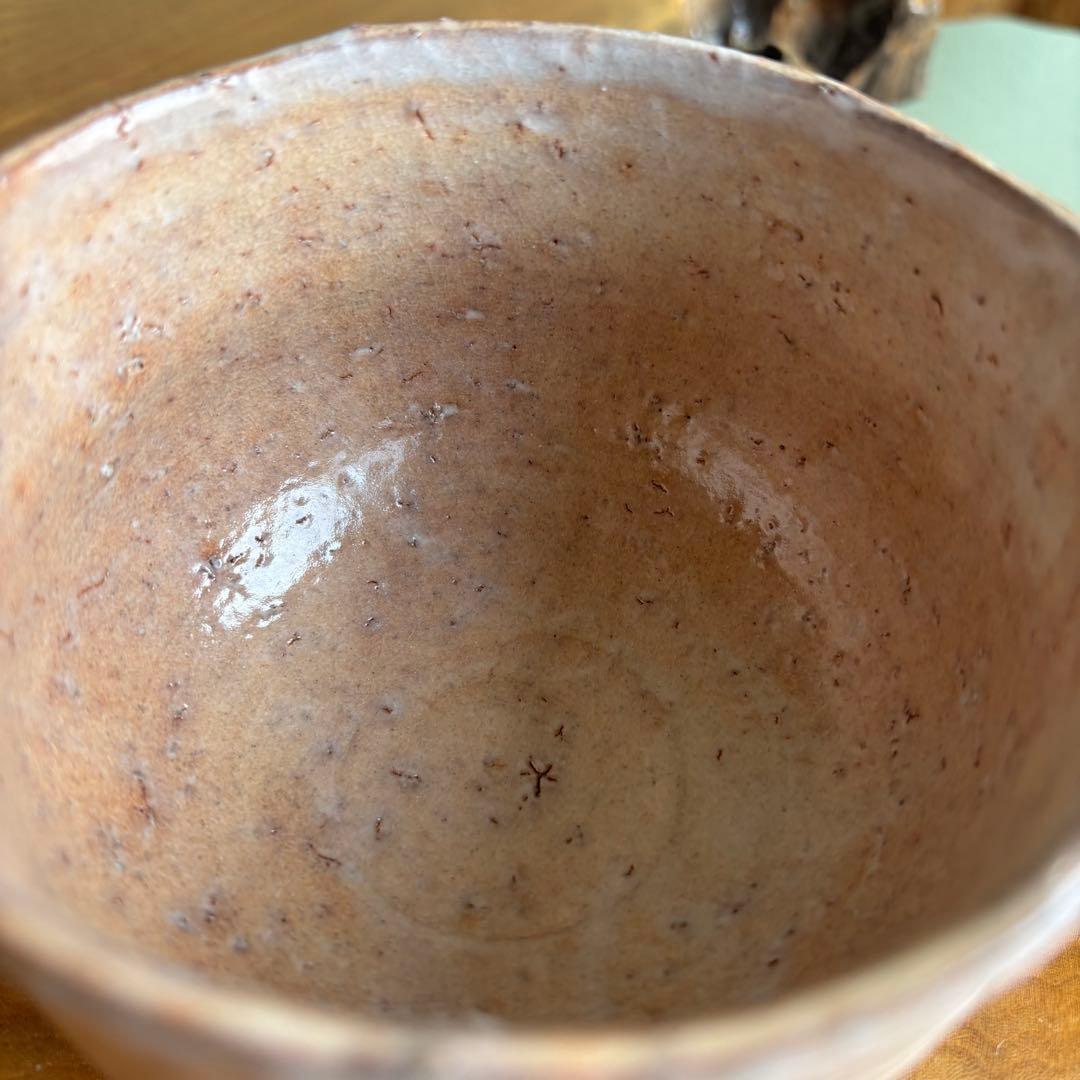 Artist Hagi-yaki — Matcha Bowl, Warm Salmon-Pink Glaze with Soft Texture