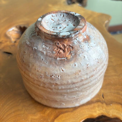 Artist Hagi-yaki — Matcha Bowl, Warm Salmon-Pink Glaze with Soft Texture