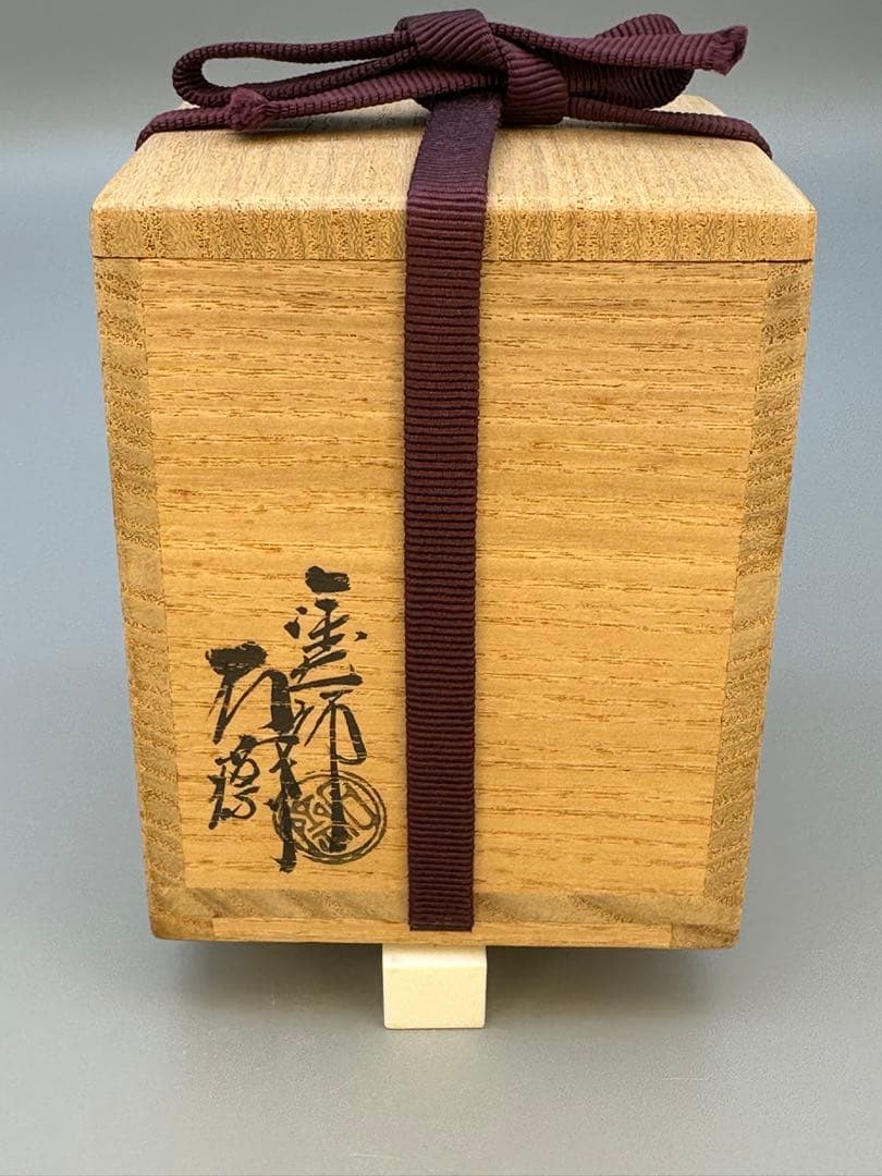 Gold Maki-e Lacquer Natsume Tea Caddy — Waves and Plovers by Tsuji Sekisai, Kyoto Lacquer, Signed Box