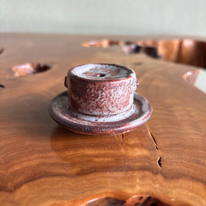 Hasegawa Seiho Aka-Shino Tea Grinder Kogo Incense Container with Tomobako