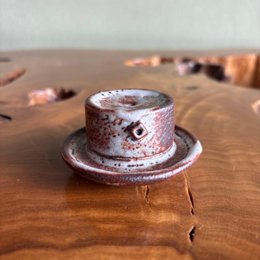 Hasegawa Seiho Aka-Shino Tea Grinder Kogo Incense Container with Tomobako