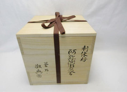 Japanese Cast Iron Tea Ceremony Kettle, Amidado Gama Chagama by Living National Treasure Takahashi Keiten, Signed Tomobako, Unused