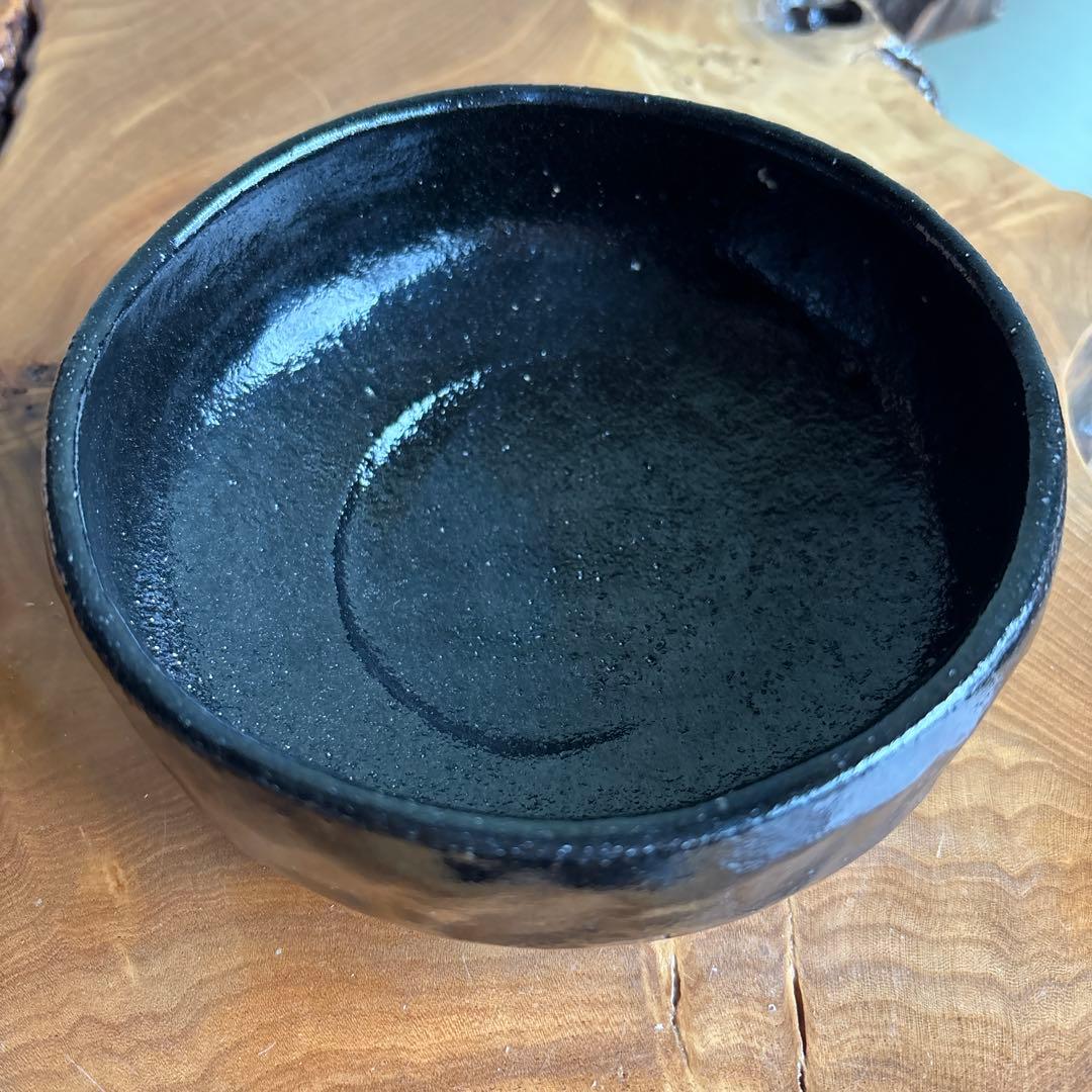 Shoraku Black Raku Matcha Bowl "Umadarai" — Summer Chawan, Kyoto Raku-Yaki, Signed Box