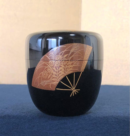 Fan Art Natsume by Munehiro – Japanese Tea Caddy – Senmen Makie – Japan