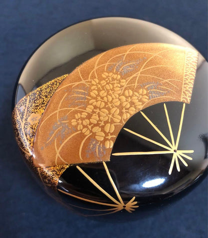 Fan Art Natsume by Munehiro – Japanese Tea Caddy – Senmen Makie – Japan