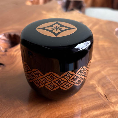 Oriemon Kitaoka Shuji Shippo Maki-e Natsume Gold Cloisonne Pattern Tea Caddy