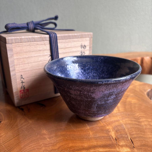 Crystalline Glazed Chawan by Murakoshi Hisako — Yukishiro Kiln, Signed Box