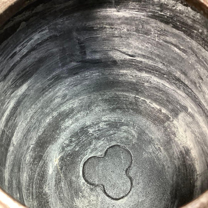 Cast Iron Tsutsugama Tea Kettle by Takahashi Keizan, Karamatsu Relief, Boxed