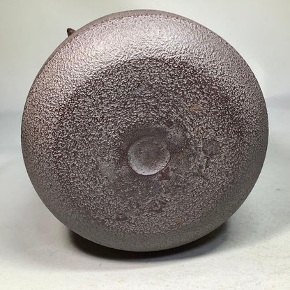 Cast Iron Tsutsugama Tea Kettle by Takahashi Keizan, Karamatsu Relief, Boxed