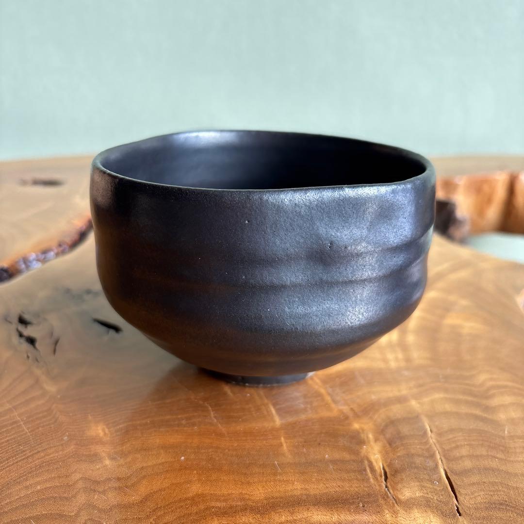 Daisha Kiln Black Raku Matcha Bowl First Firing with Original Box