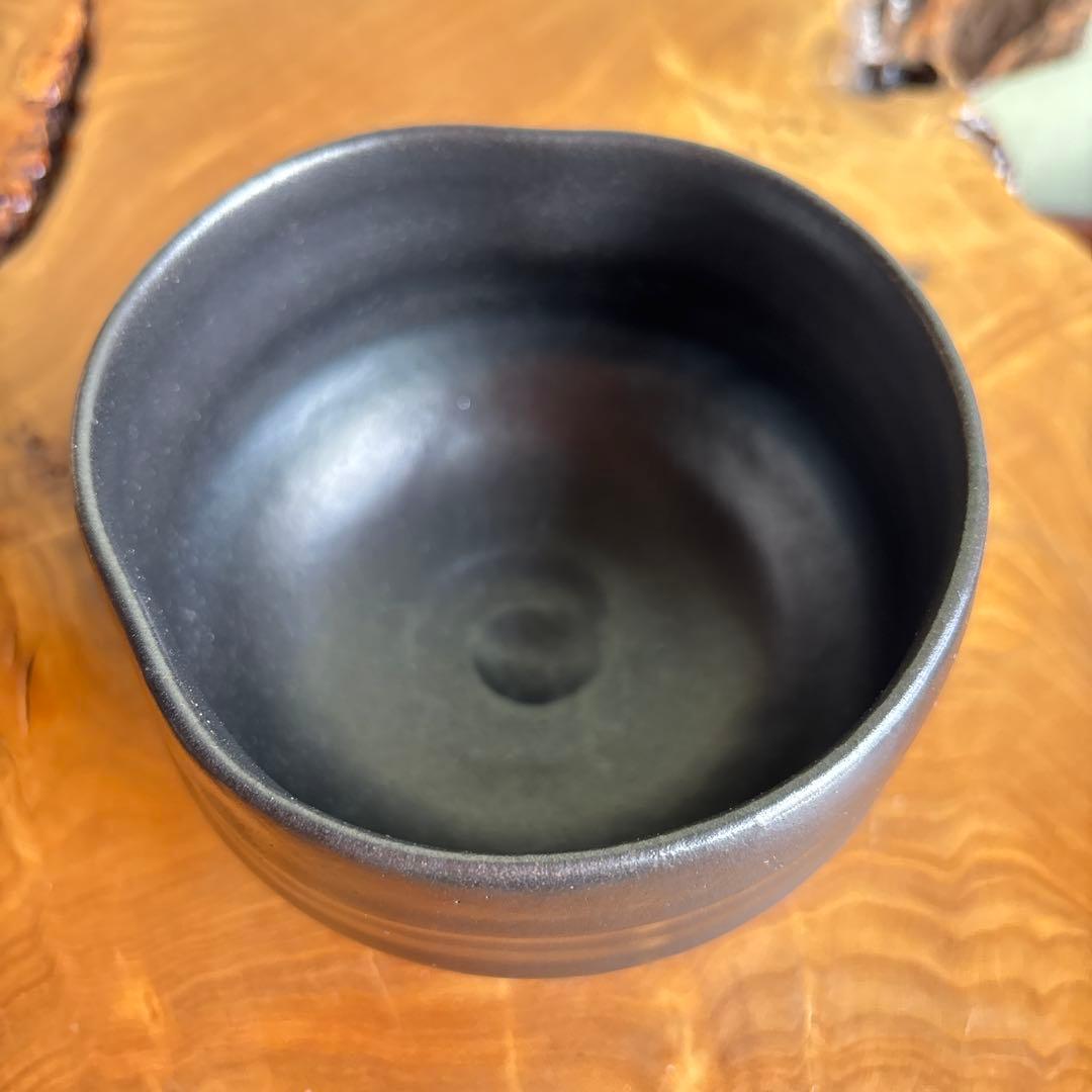 Daisha Kiln Black Raku Matcha Bowl First Firing with Original Box