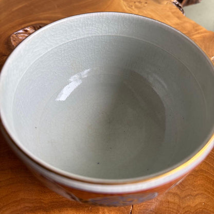 Kutani Ware Shozo-Style Tea Bowl by Shoko - Iro-e Enamel Chawan with Signed Box