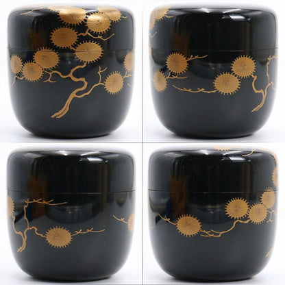 Omotesenke Jimyosai Inscribed Karamatsu Maki-e Lacquer O-Natsume — Grand Master Tea Caddy