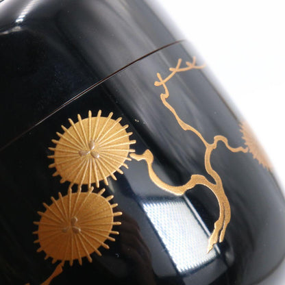 Omotesenke Jimyosai Inscribed Karamatsu Maki-e Lacquer O-Natsume — Grand Master Tea Caddy