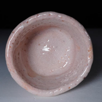 Suzuki Goro Shino Guinomi Sake Cup with Nezumi-Shino and Fire Color