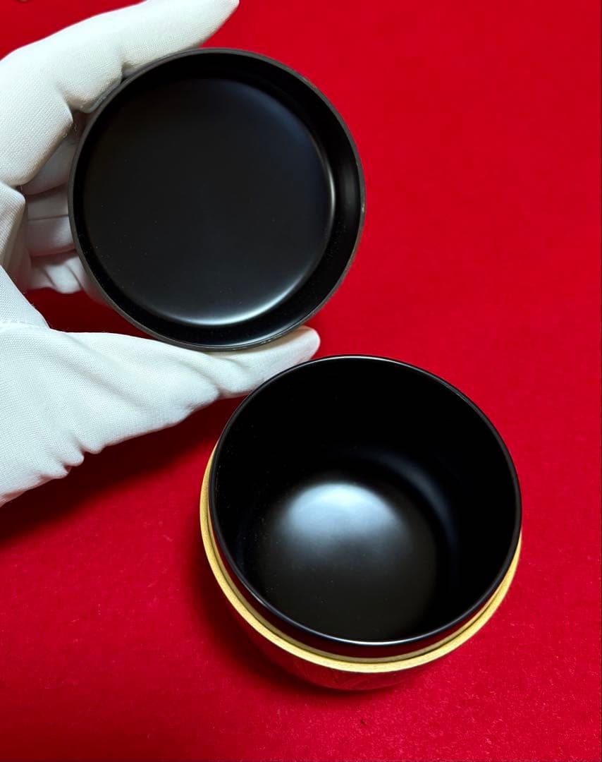 Suisen Narcissus Gold Maki-e Natsume Tea Caddy by Soho | Tame-nuri Lacquer | Signed Tomobako | Japanese Chado
