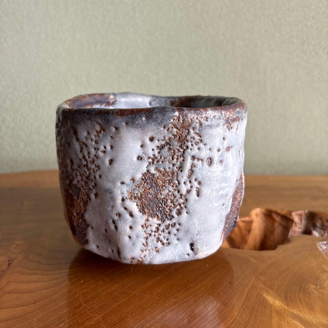 Shino Tea Bowl with Fire Color by Kozaki Ichiyo – Mino Ware – Japan