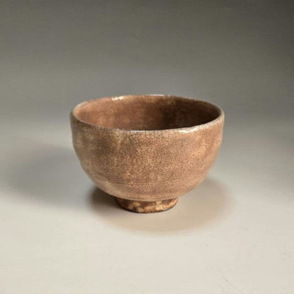 Hagi Ware Gohon Tea Bowl – Pink Blush Kiln Effects – Umeda Toraku – Matcha Chawan – Japan