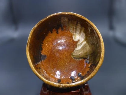 Antique Keinyu Ame-Raku Tea Bowl with Shifuku, Signed by Raku XI Keinyū (1817-1902), Konyū XII Authenticated Box, Meiji Era Kyoto Chawan