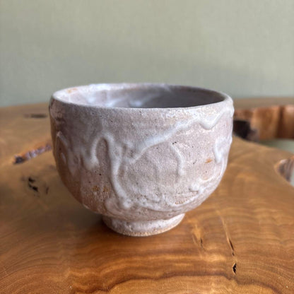 White Glaze Matcha Bowl by Mori — Kohiki Style Chawan with Signed Wooden Box