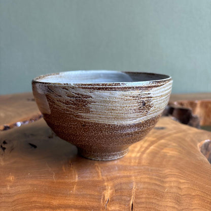 Salt-Glazed Hakeme Matcha Bowl by Usuda Koji — Japanese Tea Ceremony Chawan with Signed Tomobako