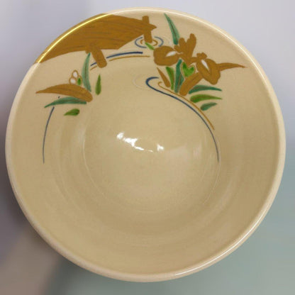 Narutaki-gama Jogaku Enameled Yatsuhashi Bridge Matcha Bowl