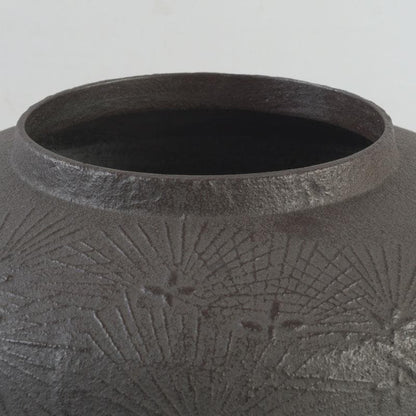 Kikuchi Masamitsu Pine Pattern Amida Iron Tea Kettle Chagama