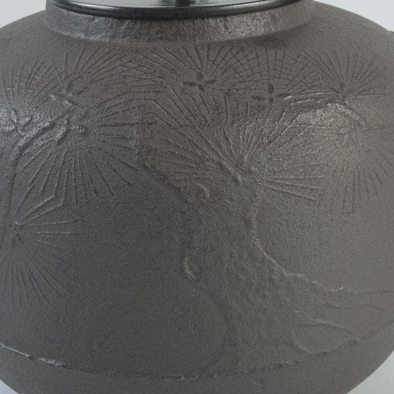 Kikuchi Masamitsu Pine Pattern Amida Iron Tea Kettle Chagama