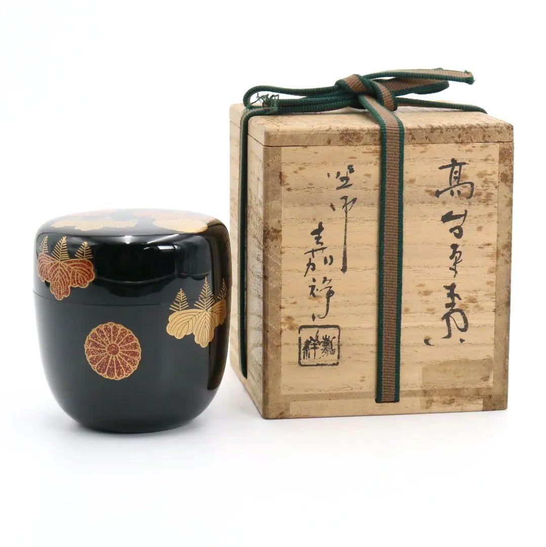 Nushi Kasho Kodai-ji Maki-e Gold Chrysanthemum Natsume Tomobako
