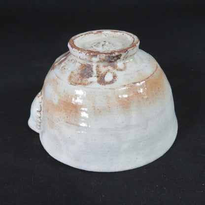 Abstract Triangle Tea Bowl by Seiwa Kiln - Modern Chawan with Geometric Iron Design
