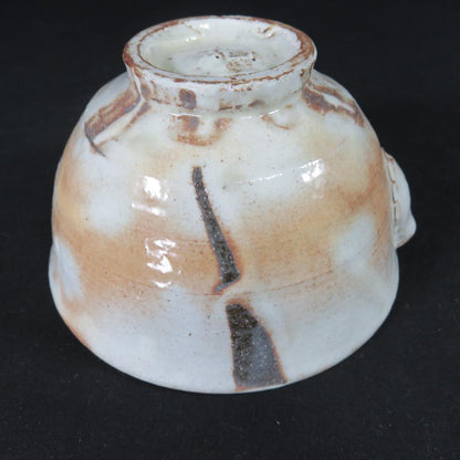 Abstract Triangle Tea Bowl by Seiwa Kiln - Modern Chawan with Geometric Iron Design