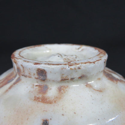 Abstract Triangle Tea Bowl by Seiwa Kiln - Modern Chawan with Geometric Iron Design
