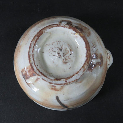 Abstract Triangle Tea Bowl by Seiwa Kiln - Modern Chawan with Geometric Iron Design