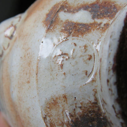 Abstract Triangle Tea Bowl by Seiwa Kiln - Modern Chawan with Geometric Iron Design