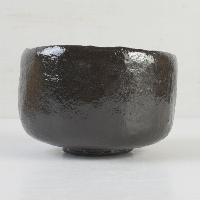 Black Raku Tea Bowl – Isoshima Kiln – Horiuchi Sokan Authentication – Taniko Sekiko – Japan