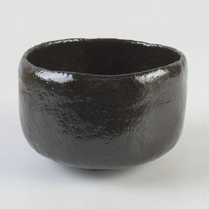 Black Raku Tea Bowl – Isoshima Kiln – Horiuchi Sokan Authentication – Taniko Sekiko – Japan