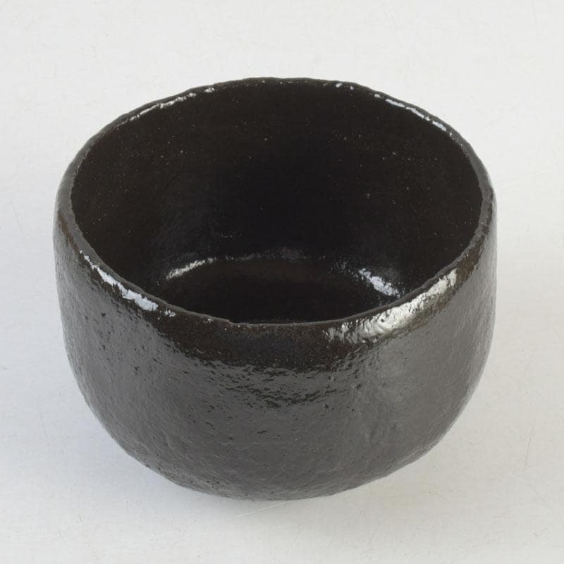 Black Raku Tea Bowl – Isoshima Kiln – Horiuchi Sokan Authentication – Taniko Sekiko – Japan
