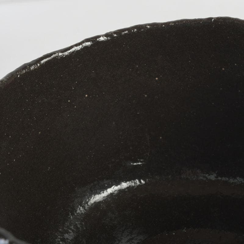 Black Raku Tea Bowl – Isoshima Kiln – Horiuchi Sokan Authentication – Taniko Sekiko – Japan
