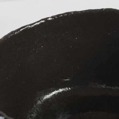 Black Raku Tea Bowl – Isoshima Kiln – Horiuchi Sokan Authentication – Taniko Sekiko – Japan