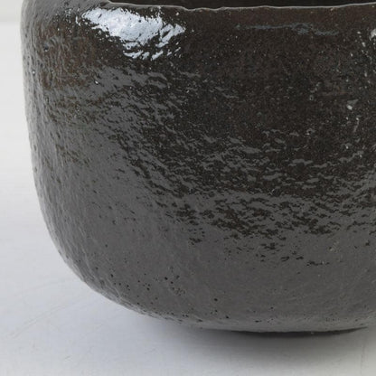 Black Raku Tea Bowl – Isoshima Kiln – Horiuchi Sokan Authentication – Taniko Sekiko – Japan