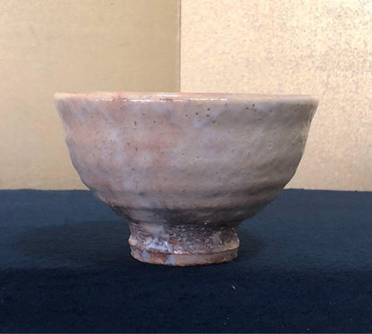 Tsuno Seiun Hagi Ware Tea Bowl — Seiun Kiln, Warm Earth Tones, Kiln-Fire Effects