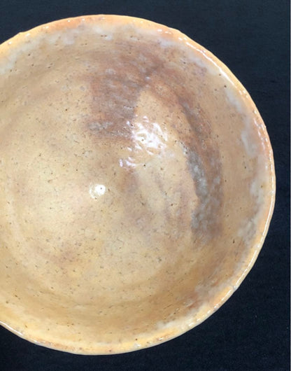 Tsuno Seiun Hagi Ware Tea Bowl — Seiun Kiln, Warm Earth Tones, Kiln-Fire Effects