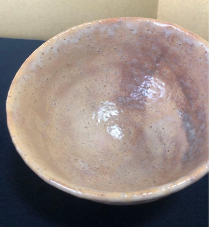 Tsuno Seiun Hagi Ware Tea Bowl — Seiun Kiln, Warm Earth Tones, Kiln-Fire Effects