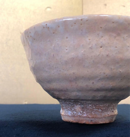Tsuno Seiun Hagi Ware Tea Bowl — Seiun Kiln, Warm Earth Tones, Kiln-Fire Effects