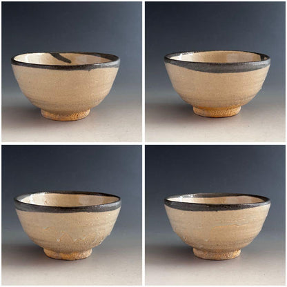 Karatsu Kawakujira Tea Bowl by Nakazato Shigetoshi - Iron Rim Glaze