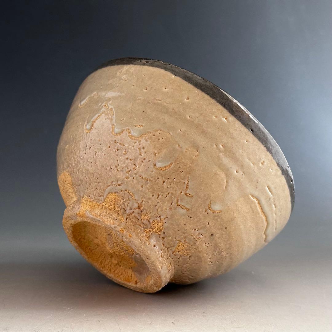 Karatsu Kawakujira Tea Bowl by Nakazato Shigetoshi - Iron Rim Glaze